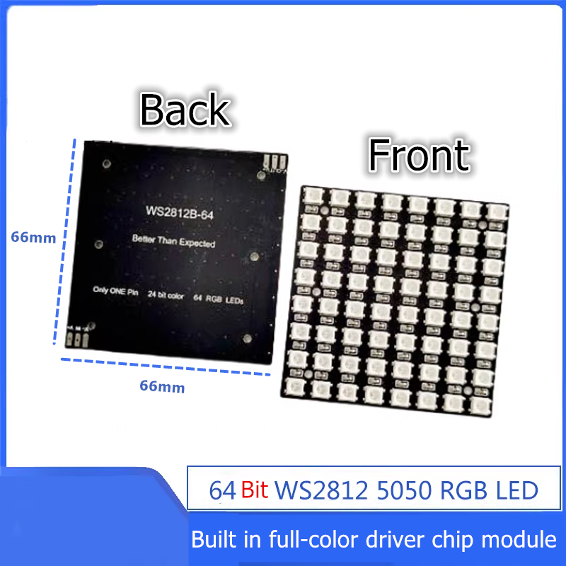 WS2812B 8x8 64Bit RGB LED Matr - Diy Audio Electronics Kit incelemesi ve fiyatı