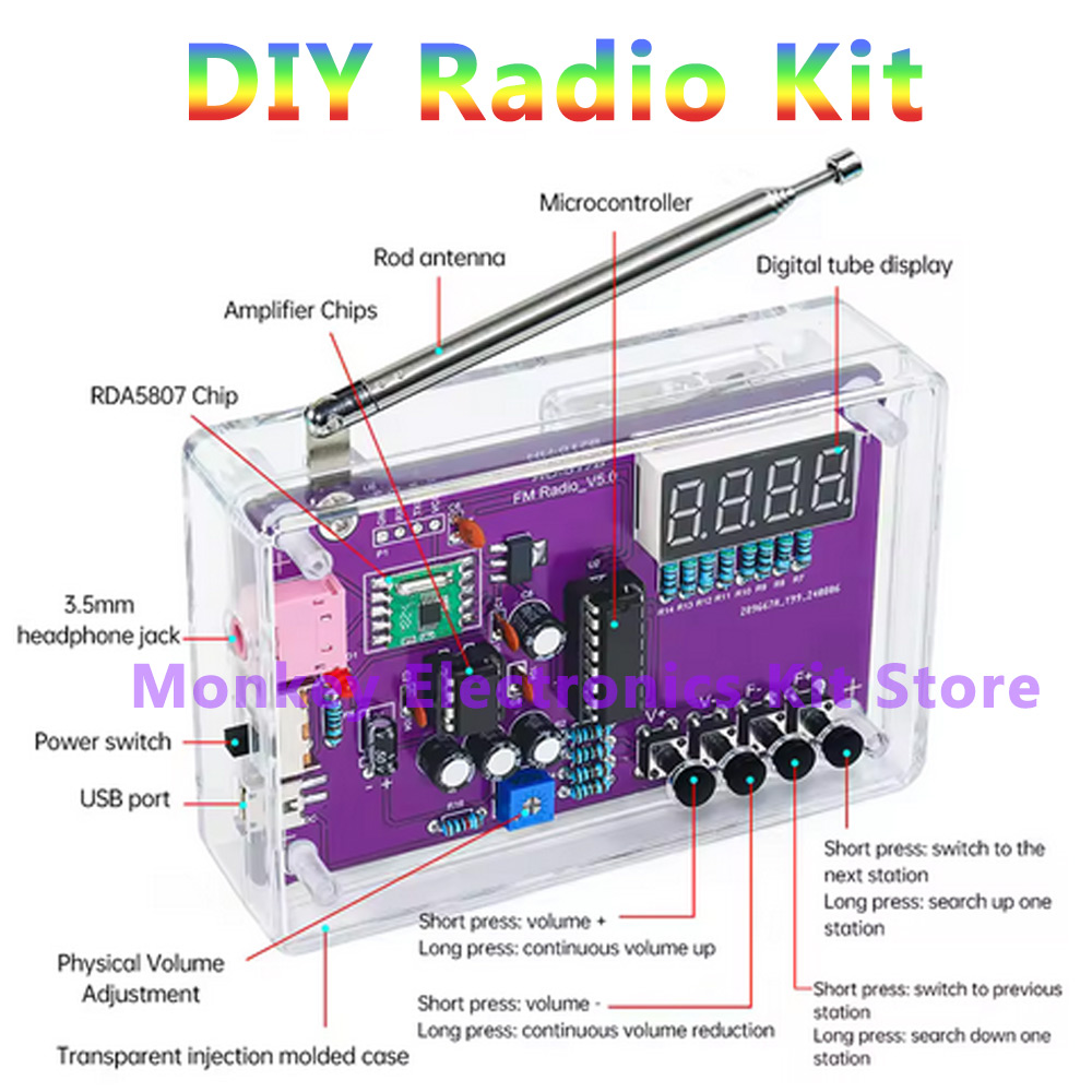 HU-017A Çok Fonksiyonlu Radyo  - Diy Audio Electronics Kit incelemesi ve fiyatı
